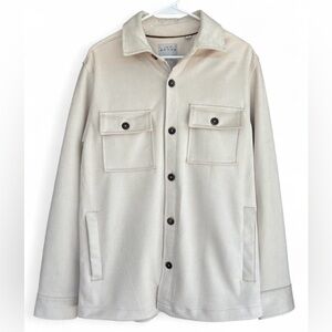 NWOT Men's Ike Behar Faux Suede‎ Water Repellent Cream Jacket Size Medium